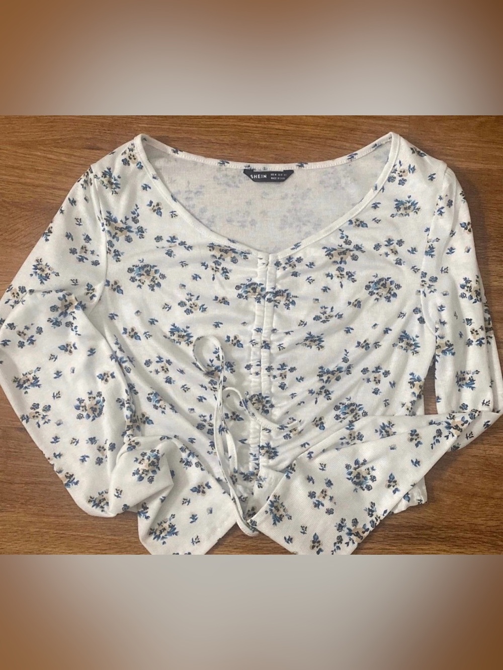 SHEIN White Foral Top Size Medium 0503